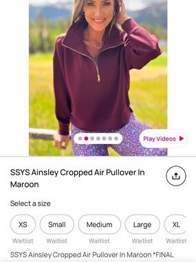 SSYS Ainsley Cropped Pullover Hoodie in Maroon